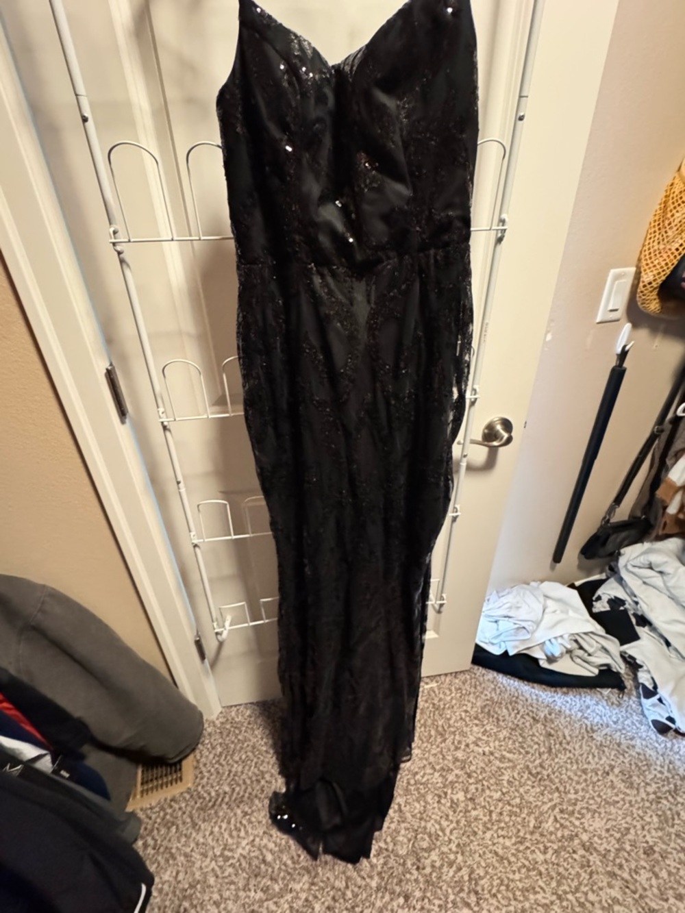Elegant Black Sequin Strapless Prom Dress